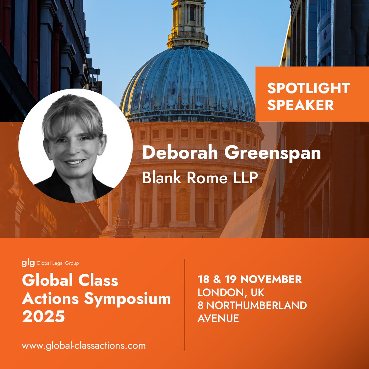 BlankRomeLLP's tweet image. Next week, 11/19: At the World Café session @GlobalLegalGrp’s Global #ClassActions Symposium delegates will split into smaller groups and visit various roundtables. Deborah Greenspan will co-host the session and delve deeper into topics with attendees: bit.ly/4nHhBLH