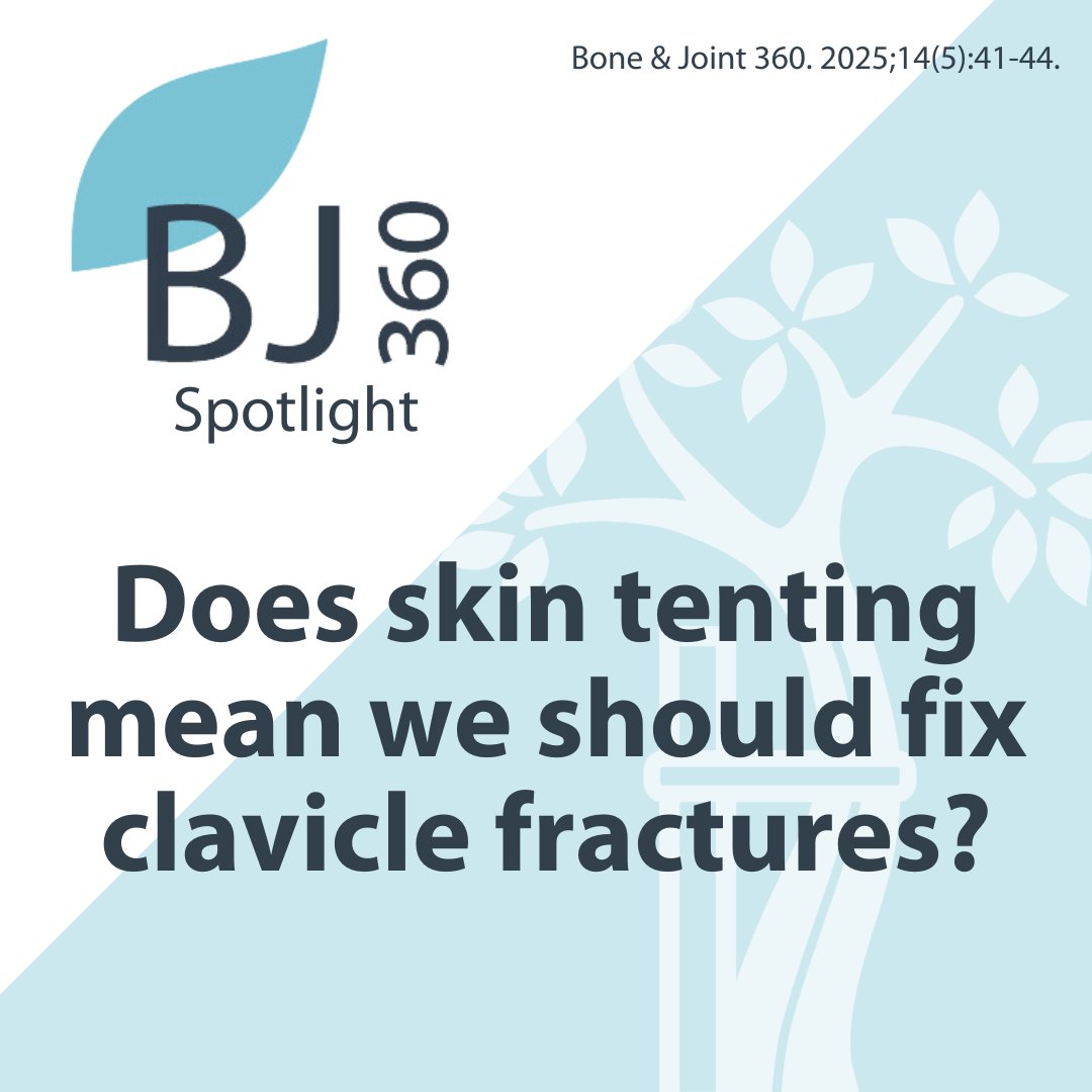 As part of the multicentre FACTS study, a team from the USA have undertaken a detailed analysis of patients who were recruited &amp; followed up with displaced clavicle fractures &amp; skin tenting.

Read our summary of the study now!

#PedsOrtho #Trauma #BJ360

boneandjoint.org.uk/Article/10.130…