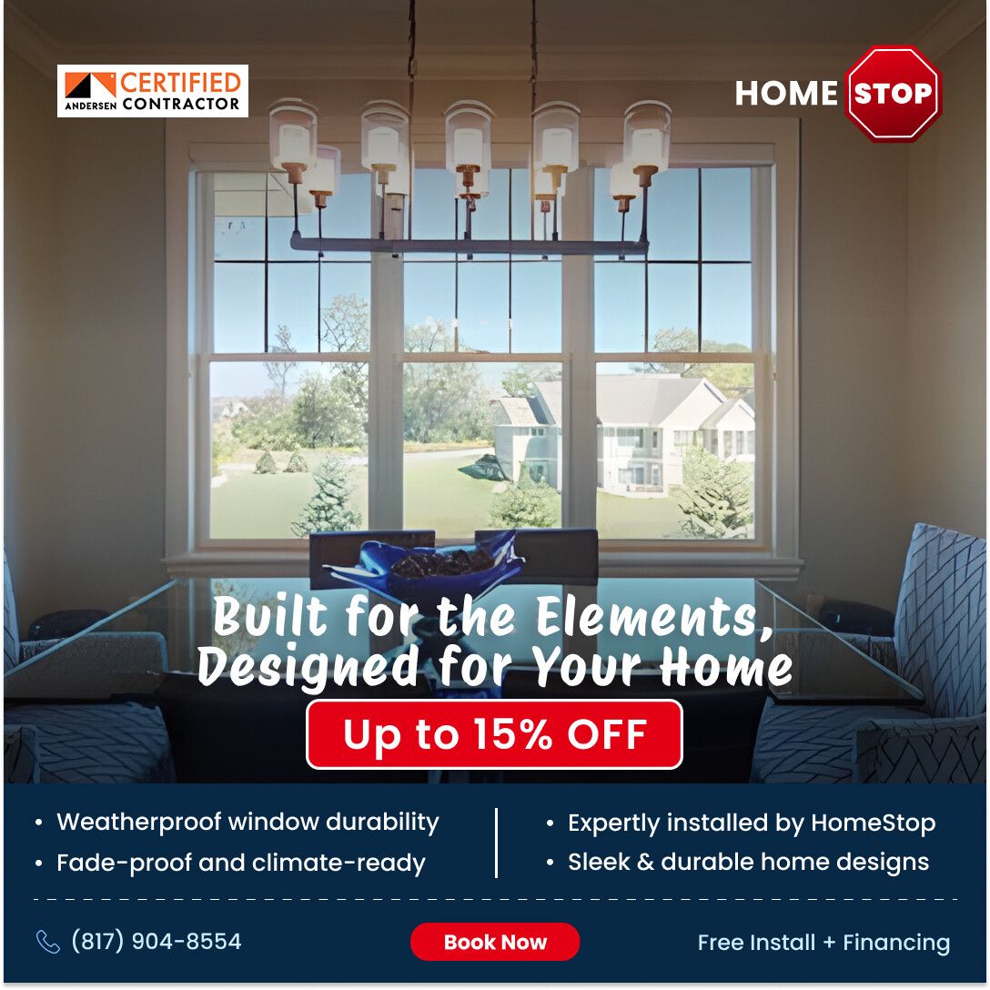 HomeStopInc's tweet photo. Tired of windows that don’t last? Andersen® Windows stand strong through sun, rain, and wind—professionally installed by HomeStop. 💪🌦️
📞 Call (817) 904-8554 to get up to 15% OFF + Free installation.
#AndersenWindows #WindowReplacementDFW #WindowInstallationDfw #DFWContractors https://t.co/roWoLSGB7V