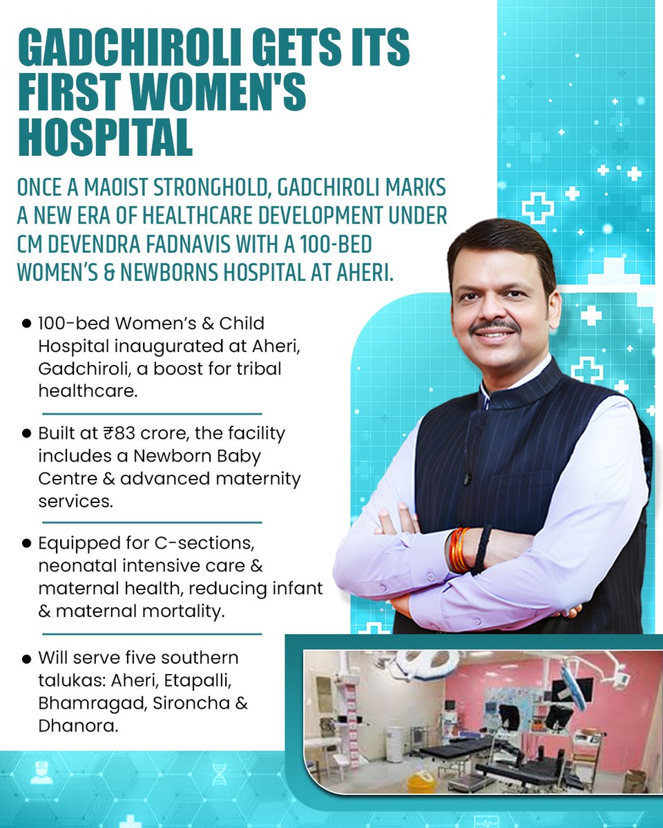 Once a remote region, Gadchiroli now shines with advanced medical facilities thanks to <a href="/Dev_Fadnavis/">Devendra Fadnavis</a> ji.