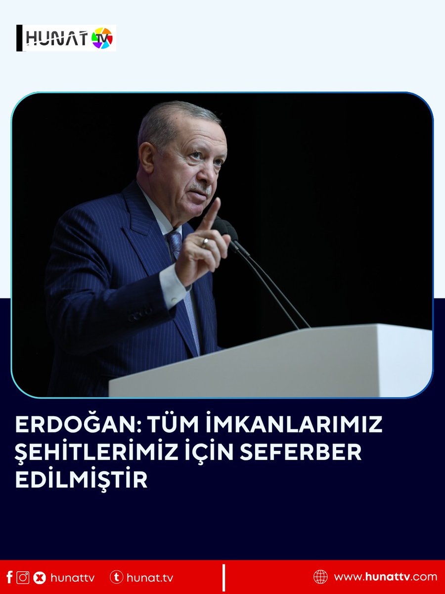 Erdoğan: Tüm imkanlarımız şehitlerimiz için seferber edilmiştir
hunattv.com/erdogan-tum-im…
#kayseri