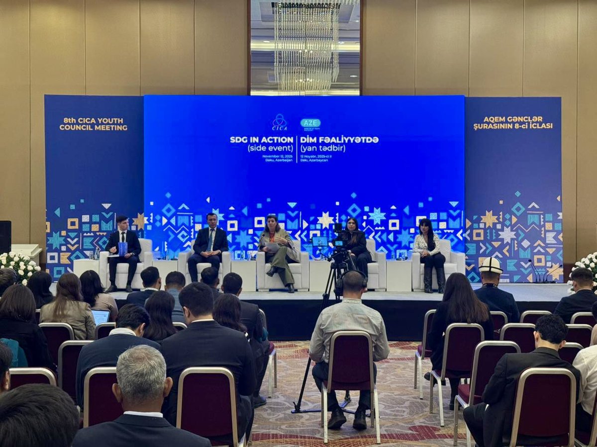CicaSecretariat's tweet photo. π The #SDGsInAction side event successfully concluded under the auspices of 8th #CICAYouthCouncil Meeting in #Baku π¦πΏ
Young delegates from across #CICAregion showcased impactful youth-led solutions promoting #SDGs, exchanged innovative ideas for inclusive growth & forged new partnerships for a better future
The initiative sought to empower youth to drive positive change, strengthen cooperation & shape more sustainable & peaceful region
#CICA #Youth4SDGs #SustainableDevelopment