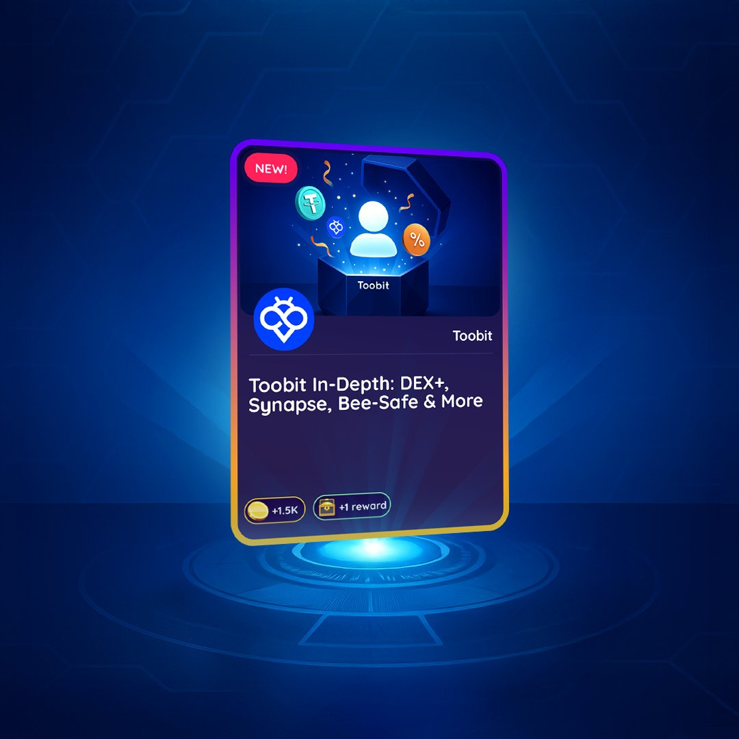 BitDegree's tweet image. Waiting for another way to earn more Bits? 👀

Here is a new Mission:

@Toobit_official In-Depth - DEX+, Synapse, Bee-Safe &amp;amp; more.

Unlock up to 15,000 $USDT in Welcome #Rewards + earn 1,500 Bits

Start here: bitdegree.org/guilds/toobit/…