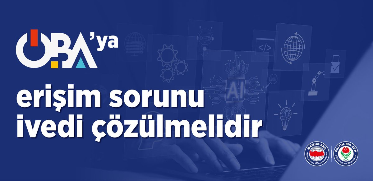 🔴 ÖBA’ya Erişim Sorunu İvedi Çözülmelidir !

Mesleki çalışmalar seminerlerinin verildiği ÖBA platformuna erişimde yaşanan teknik aksaklıkların çözümün ivedilikle sağlanmalı veya alternatif platformlar devreye alınmalıdır.

Millî Eğitim Bakanlığına başvurarak ÖBA platformuna