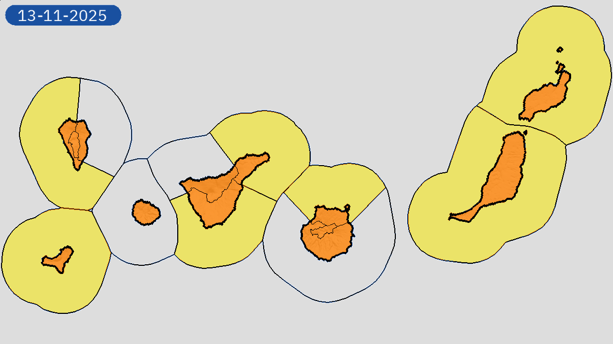 12/11 10:12 AVISOS HOY Y MAÑANA | Canarias: costeros, tormentas, lluvias y vientos. Nivel máximo de aviso: naranja.
Actualizaciones en aemet.es/es/eltiempo/pr…