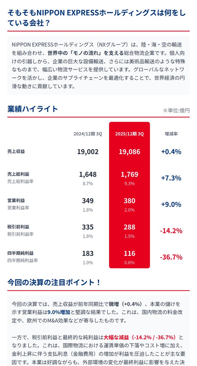 IR_Mavericks's tweet photo. NIPPON EXPRESSホールディングスの最新決算について小学生でもわかるように、綺麗に図解してまとめてました⇩ https://t.co/WWTH44PTla