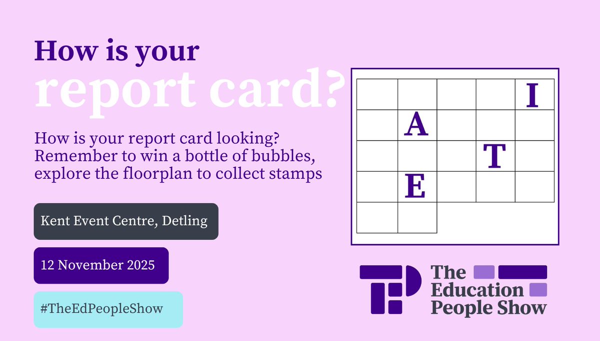 Collect hidden letter stamps from selected exhibitors and a session room. Once you’ve found them all, unscramble the letters to reveal a secret phrase, submit your completed card at the closing keynote for a chance to win a bottle of bubbly! How are you doing? #TheEdPeopleShow