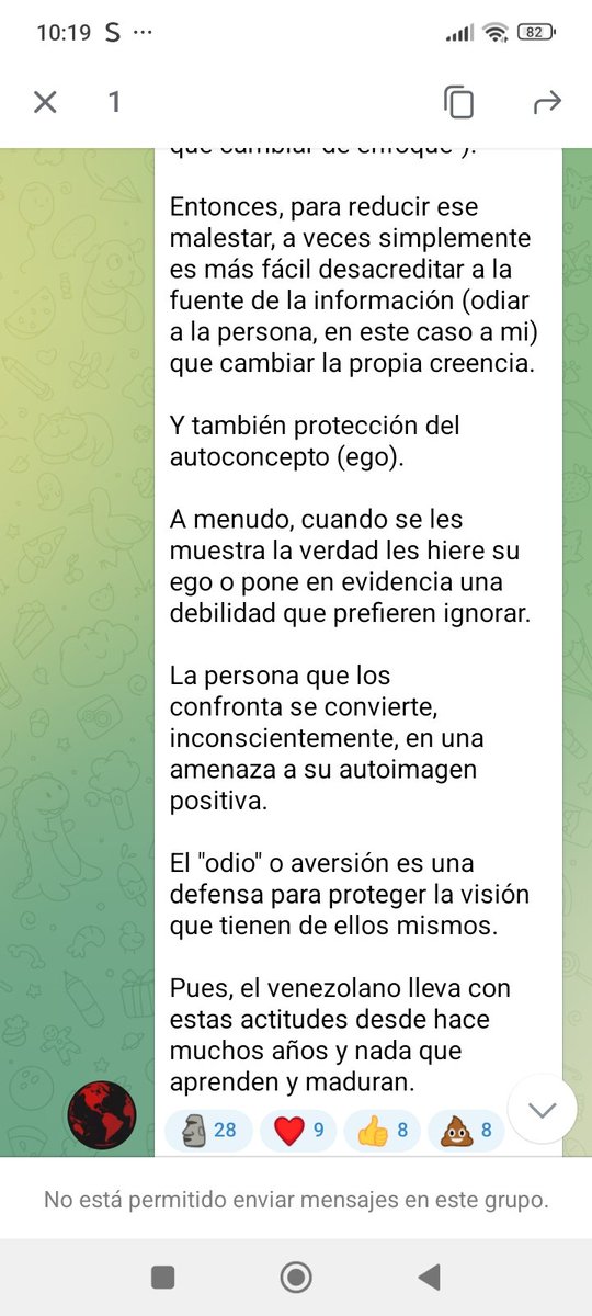 Querido Molotov:
 Como me levanté de mañana con un mensaje tuyo veo que quieres atención. Así que ahí te dejo una muestra de "afecto". En ningún momento es un diagnóstico si no una opinión personal. Espero te guste. Controla al amígdala prefrontal conmigo.😎🧵