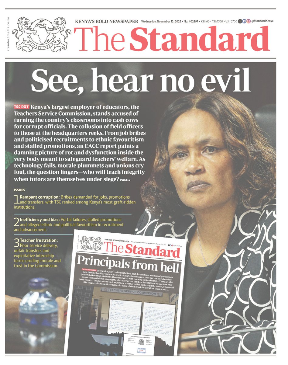 stephenkariske's tweet photo. When the Teachers Service Commission is riddled with corruption, bribes, and ethnic favoritism, who will teach integrity in our schools? A rotten system is failing both teachers and learners. #TSCRot #EducationCrisis #EndCorruptionKE https://t.co/vNPiZe5CFK