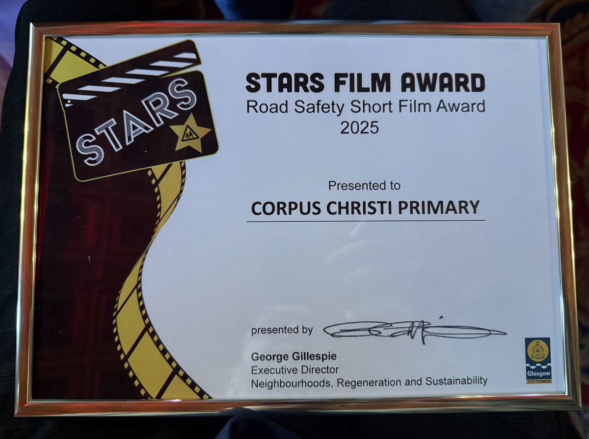 🎬 Exciting morning at Glasgow City Chambers for the STARS Film Awards 2025! 🌟
Our pupils are proud to represent Corpus Christi Primary after creating their own road safety short film. 🚦🎥 <a href="/CorpusChristi_K/">Corpus Christi PS</a>