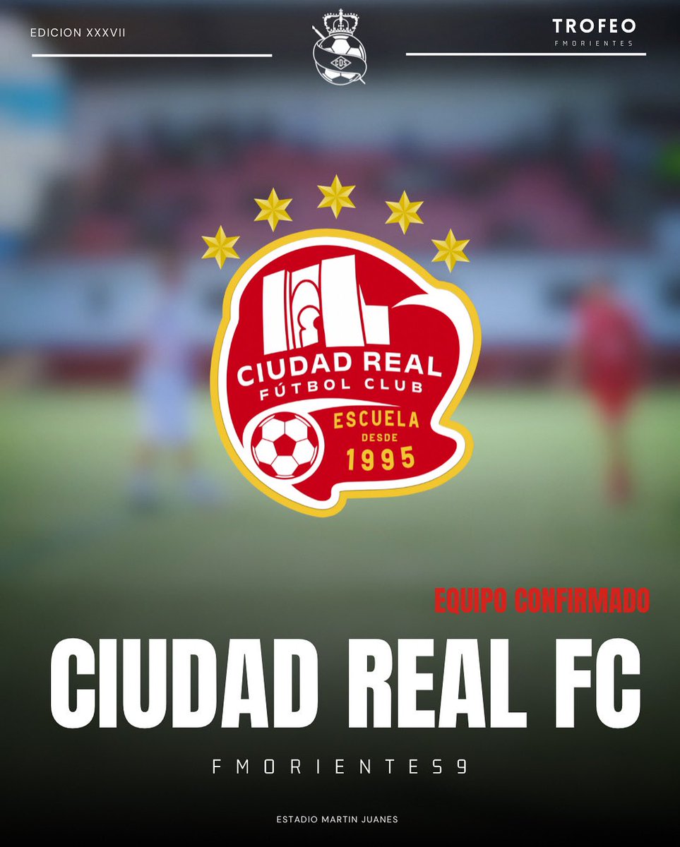 𝙀𝙌𝙐𝙄𝙋𝙊 𝘾𝙊𝙉𝙁𝙄𝙍𝙈𝘼𝘿𝙊 | <a href="/CiudadRealFC/">Ciudad Real Fútbol Club</a> ✅

🏟️ ¡Bienvenidos al Trofeo Morientes, Ciudad Real FC! 🏆

🫡 Nos alegra recibir a uno de los grandes equipos de Ciudad Real para disputar esta cita del fútbol en Sonseca 🏟️

Que alegría contar con vosotros ⚽️🤩