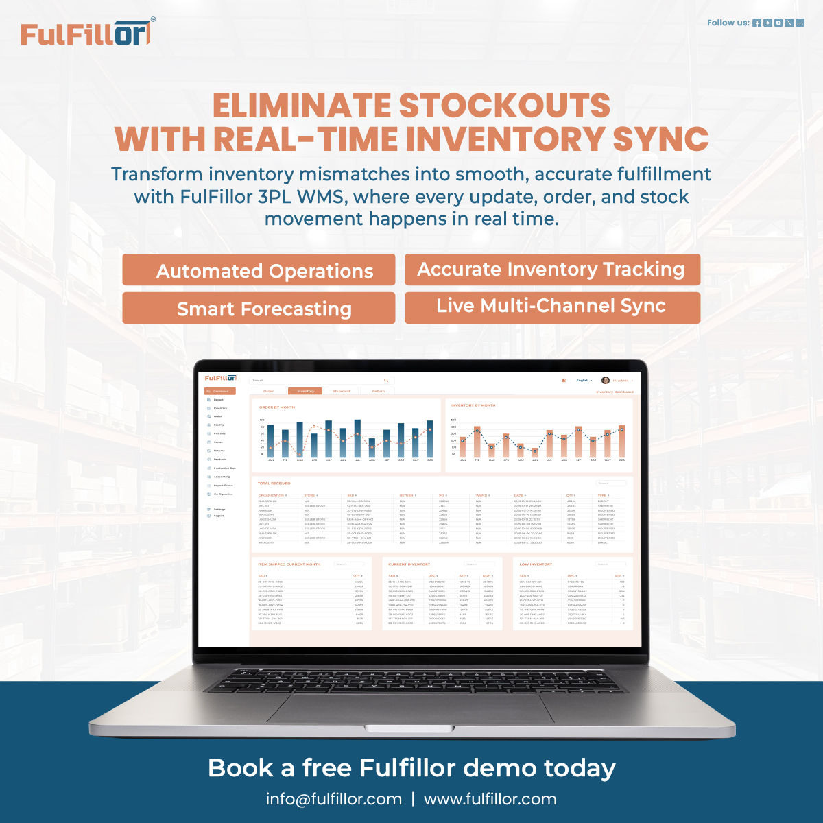 fulfillor's tweet image. Streamline your 3PL operations with FulFillor WMS for real-time inventory accuracy! 📦 

Read more: fulfillor.com/real-time-inve… 

#3PL #InventoryManagement #RealTimeSync #WarehouseAutomation #3PLWMS #Warehouses