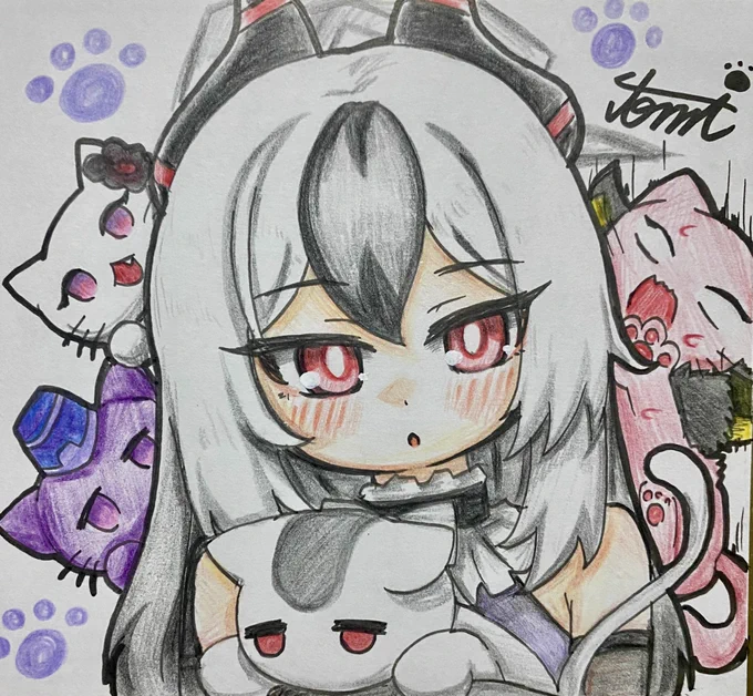 今日のカヨコ 可愛かったのでハロウィンカヨコを色紙に