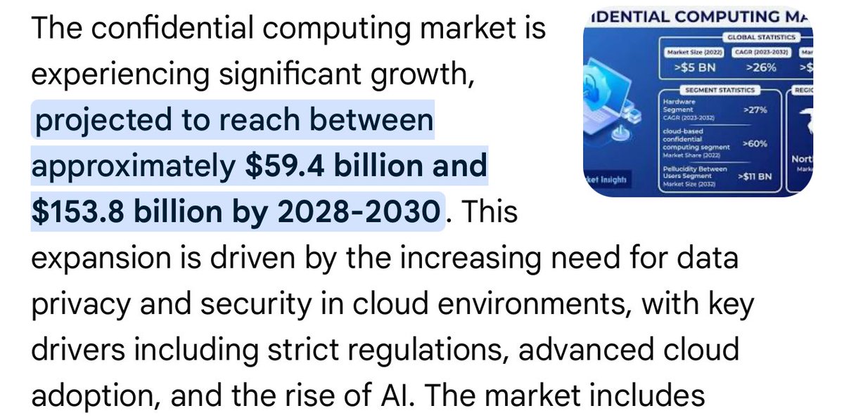 $Loyal volume is only 30K which means most are still not aware about confidential computing 

It’s a nascent and growing market imagine legal, healthcare where data needs to be confidential 

I don’t like putting out big numbers, but unable to find an effective method to convey