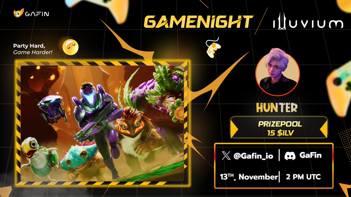 🎮 GaFin x <a href="/illuviumio/">Illuvium</a> | Game Night #2 Alert! ⚔️
🔥 Back by popular demand!

After the amazing response from our last event, we’re hosting another Illuvium Game Night with even bigger rewards! ⚔️🌌

🗓 Date: Nov 13
🕒 Time: 2 PM UTC
📍 Location: GaFin Discord