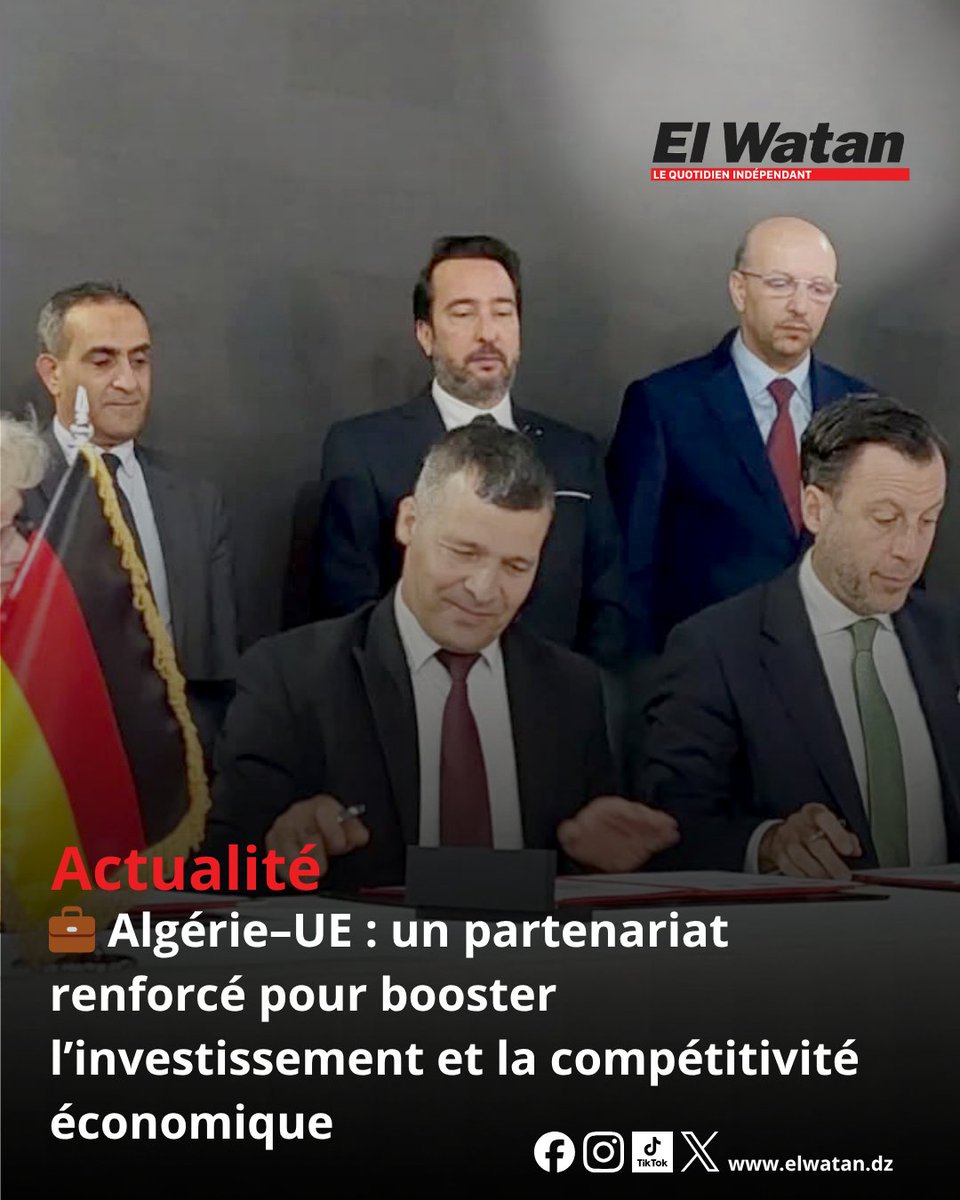 elwatandzcom's tweet image. 📰 Description pour X (Twitter) :

🇩🇿🇪🇺 L’AAPI et l’Allemagne lancent un programme de jumelage pour renforcer la compétitivité économique de l’Algérie.
Objectif : moderniser la promotion de l’investissement et attirer plus de projets étrangers.
#Algérie #UE #AAPI #ElWatan