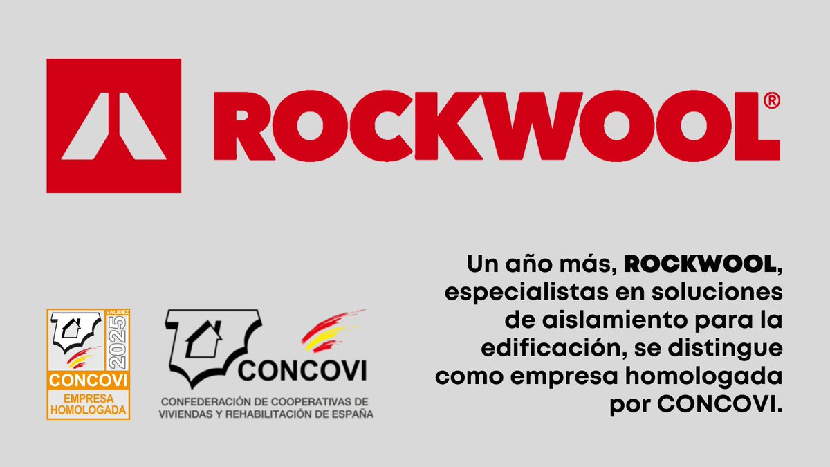 FCVCAM's tweet image. 🔝 Un año más agradecemos a la empresa @ROCKWOOL_ES, especialistas en soluciones de #aislamiento para la #edificación basadas en #lanaderoca, su confianza en nuestros &quot;Sellos de Calidad&quot; renovando como empresa homologada por @CONCOVI_Espana 👇
f.mtr.cool/vallowqtbt