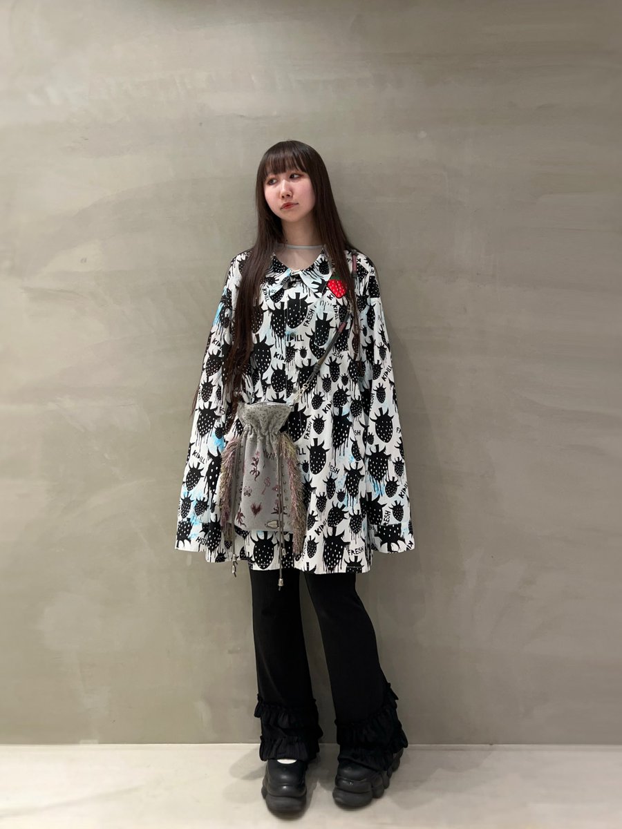 KIDILL×Brett Westfall STRAWBERRY OVERSIZED SHIRT Color : WHITE