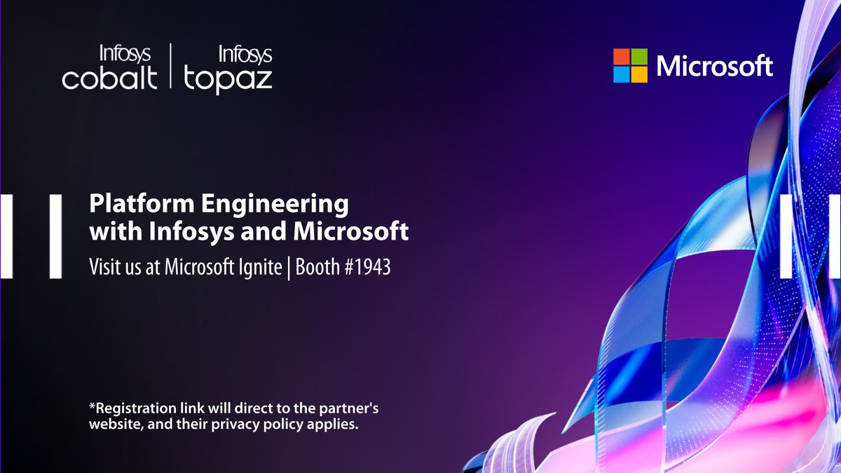 InfosysEvents's tweet image. Infosys and Microsoft are co-innovating platform engineering—empowering teams with secure, self-service developer platforms built on cloud and AI that accelerate innovation. Visit our Booth #1943 at #MicrosoftIgnite2025: bit.ly/4qzoIYt

#InfosysAtMicrosoftIgnite2025