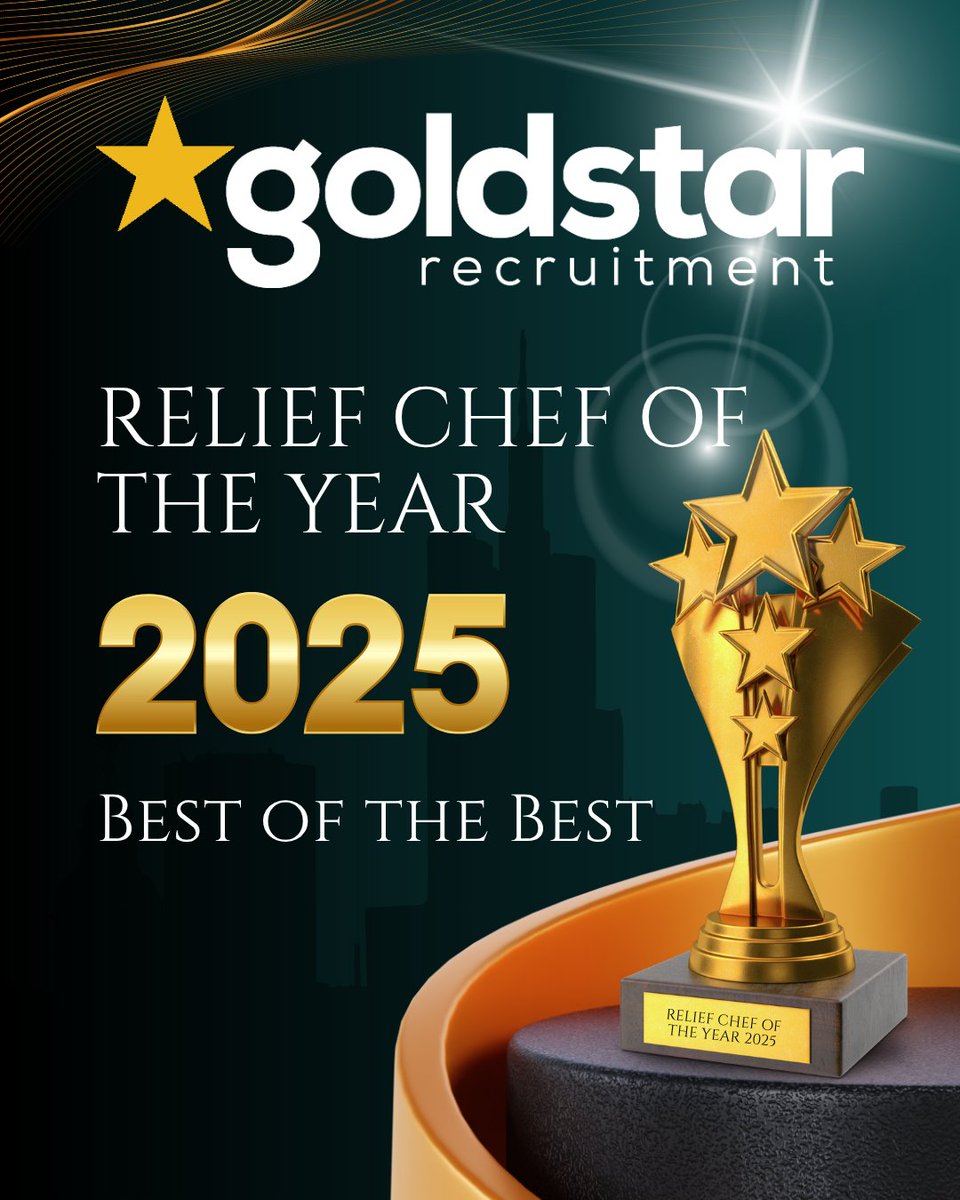 Goldstarjobs's tweet image. It’s back! 🏆

The countdown to the Relief Chef of the Year Award at Goldstar has officially begun. ⏳

Who will take the title this year? Stay tuned…

#reliefchef #goldstar #hospitalityawards #countdown