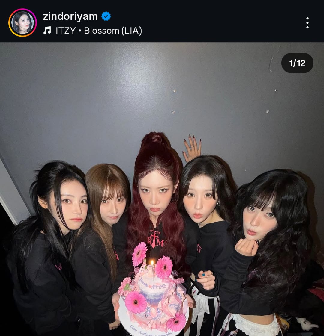 ARTMS' Jinsoul uses ITZY's Lia's ‘Blossom’ in her latest post.