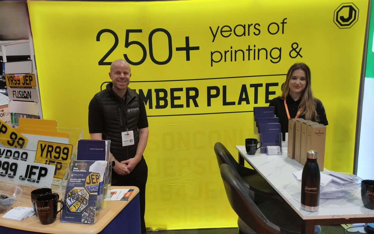 JepsonandCo's tweet photo. See us at AM Live - next to Theatre 3! 

📍Stop by our stand (B30) for a chat about anything number plates, or simple to take a Customer Buying Guide, mug or thermal bottle. ☕📘

Have a great day! We certainly are. 😊 https://t.co/8KUfpqZ8z1