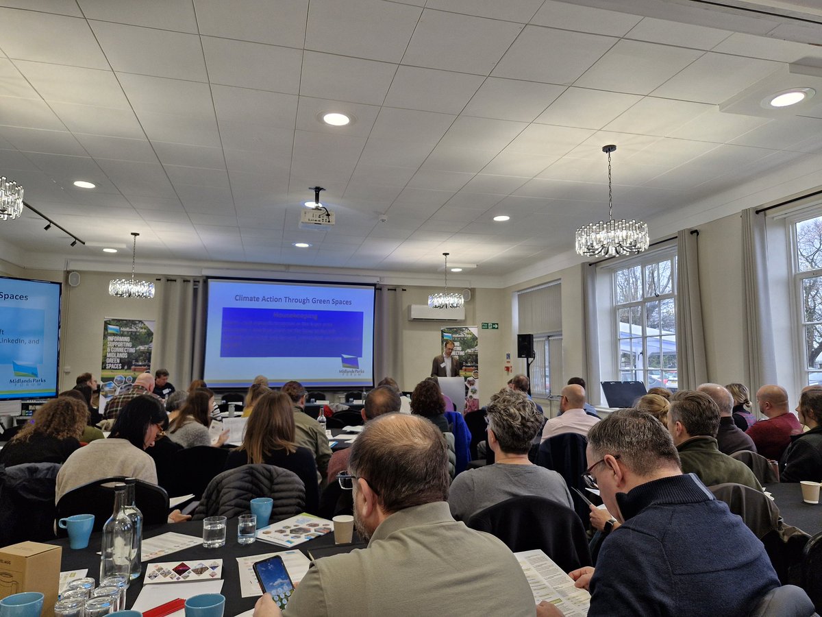 Pleased to be @ the midlands parks fourm <a href="/forum_parks/">The Midlands Parks Forum</a> talking about climate action through green spaces with park professionals from across the midlands.
