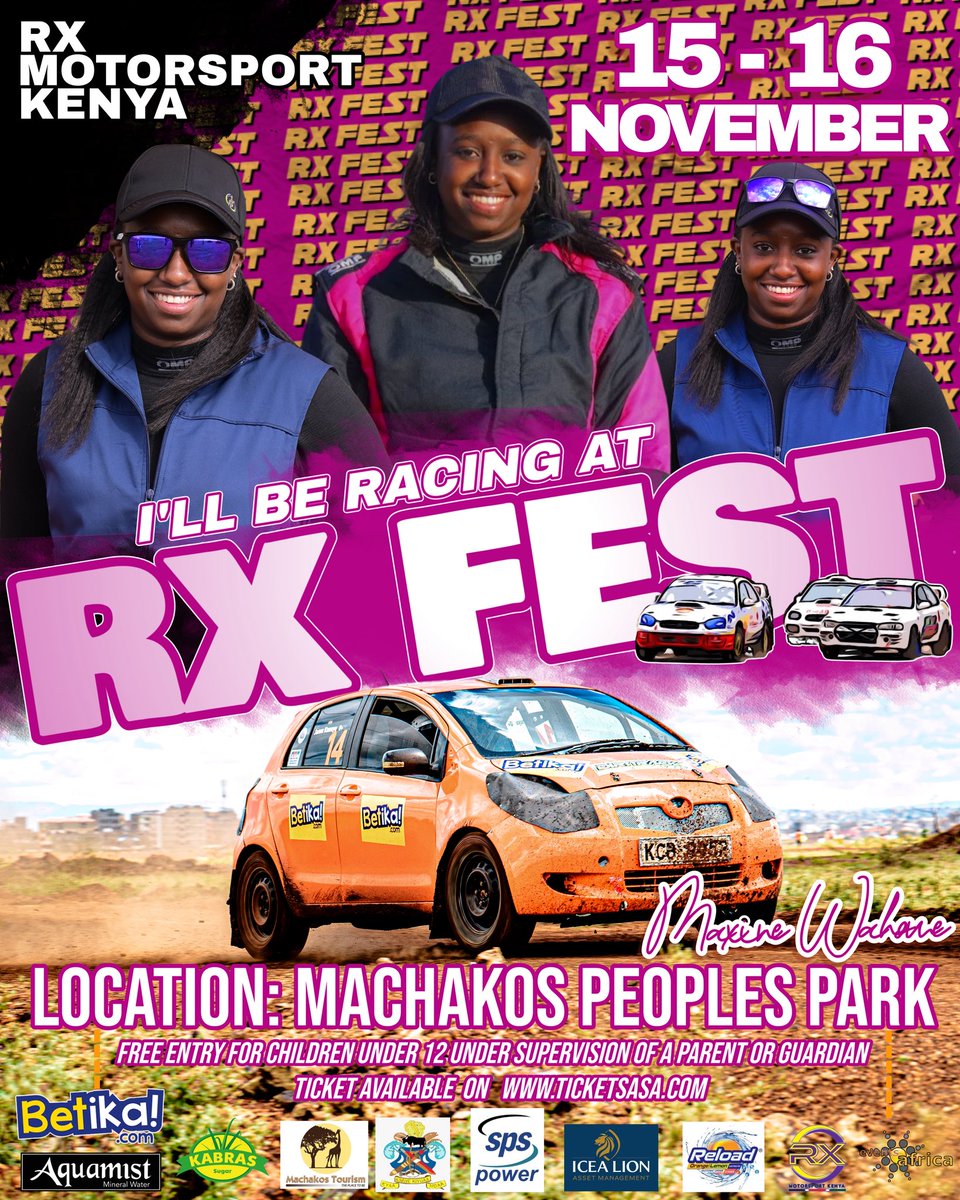 RXMotorsport_Ke's tweet photo. A Vitz? Cute.
Until Maxine Wahome sends it sideways at RX Fest. ๐๐จ
Catch her LIVE this weekend โ Machakos wonโt be the same!
BLACK NOVEMBER IS HERE! ๐ฅ
RX FEST tickets are 50% OFF - This weekend Machakos is the headquarters of racing.
#rxfest #rxmotorsportkenya #maxinewahome https://t.co/9BfILZvuXI