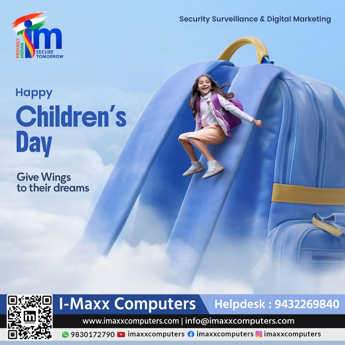 imaxxcomputers's tweet image. Happy Children’s Day!
Every child deserves the wings to fly high and chase their dreams!

Helpdesk: 9432269840
Web: imaxxcomputers.com
Email: info@imaxxcomputers.com

#HappyChildrensDay #ChildrensDay #InspireYoungMinds #FutureLeaders #DreamBig #Imagination #ImaxxComputers