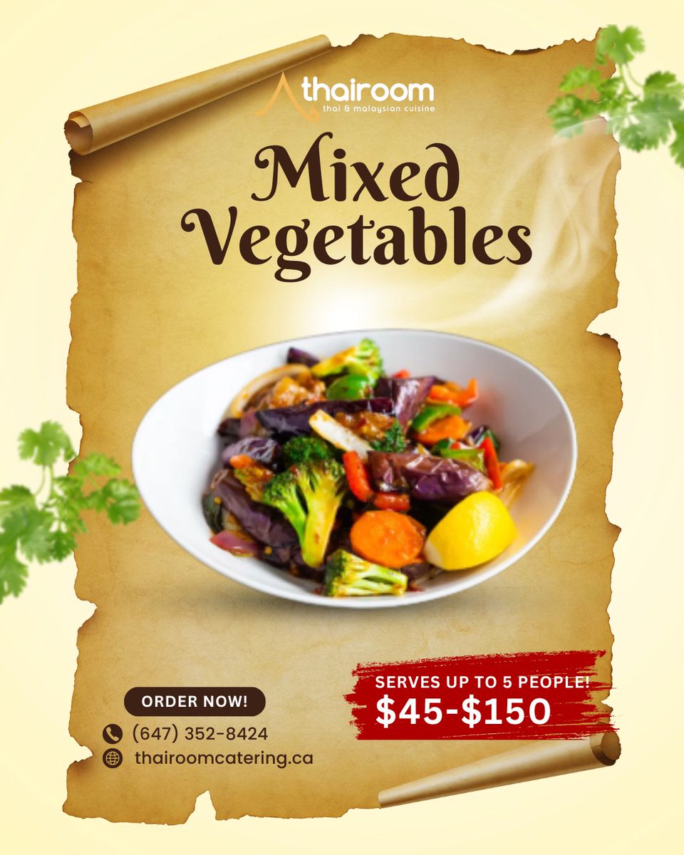 TelospestContrl's tweet photo. Thai Mixed Vegetables in Toronto!
📍 Order now from Thai Room Catering Toronto
👉 https://t.co/qBbqpZepPp
#MixedVegetables #ThaiRoomCatering #ThaiFoodToronto #HealthyThaiFood #TorontoEats #VeganToronto #CateringToronto #VegetarianCatering #AuthenticThaiCuisine #BestThaiRestaurant https://t.co/O6QFA5SsRp