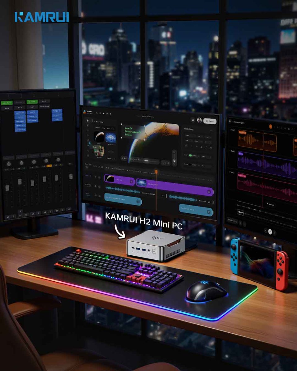 kamrui_minipc's tweet image. Efficiency meets performance! 🔥 The KAMRUI H2 Mini PC features an 8-core 16-thread i9 processor with up to 4.9GHz turbo, delivering an immersive high-performance experience.

#KAMRUI #H2 #MiniPC #TripleDisplay