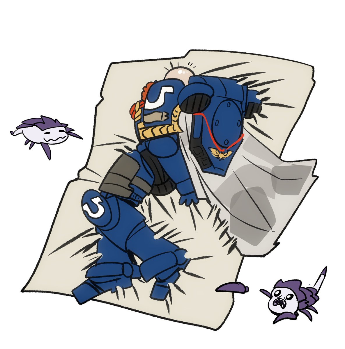 Captain Acheran dying in a gluetrap