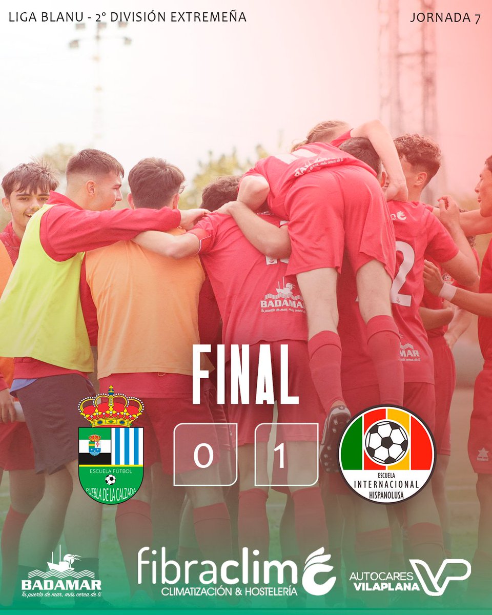adhispanolusa's tweet photo. ⚽𝗟𝗶𝗴𝗮 𝗕𝗹𝗮𝗻𝘂 - 𝟮º 𝗗𝗶𝘃𝗶𝘀𝗶𝗼́𝗻 𝗘𝘅𝘁𝗿𝗲𝗺𝗲𝗻̃𝗮🇪🇸🇵🇹

Victoria de los nuestros en un campo difícil ante un gran rival💪

Valió el golazo de @VAginako  , para traernos los 3 puntos a Badajoz

Mucha suerte @PueblaEF  en lo que resta de temporada

#AupaHispanolusa https://t.co/lurQeOcWoB