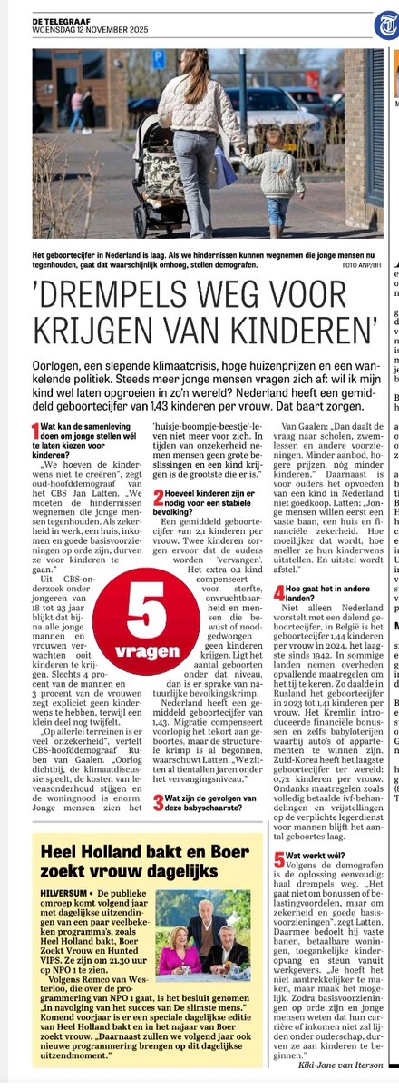 Gezinnen worden kleiner en -langs natuurlijke weg-ligt de huidige bevolking op krimpkoers. 
Een #kinderwens hebben de meesten wel maar realisatie blijft uit door hinderende omstandigheden. 
Tijd voor een positievere houding in de samenleving  t.a.v. #ouderschap en #kinderen