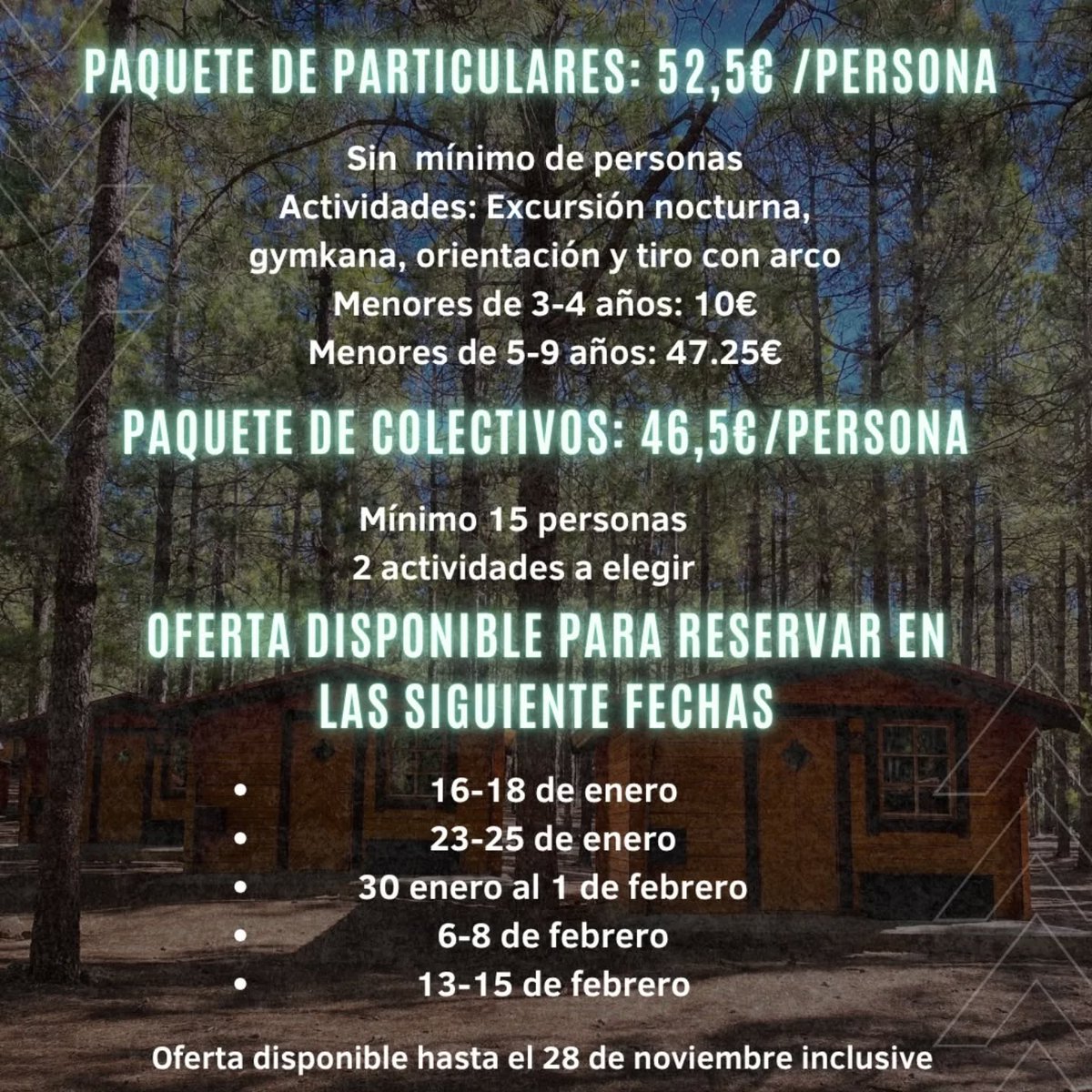 Escápate un fin de semana a la cumbre de #GranCanaria 🌄

¡Disfruta de un 30% de descuento en los paquetes de #VivacAventura! Da igual que vengas con tu familia o en grupo, la diversión y aventura estará asegurada 🏕️🌠

Reservas 👉 vivacaventura.com

#GCNaturalandActive