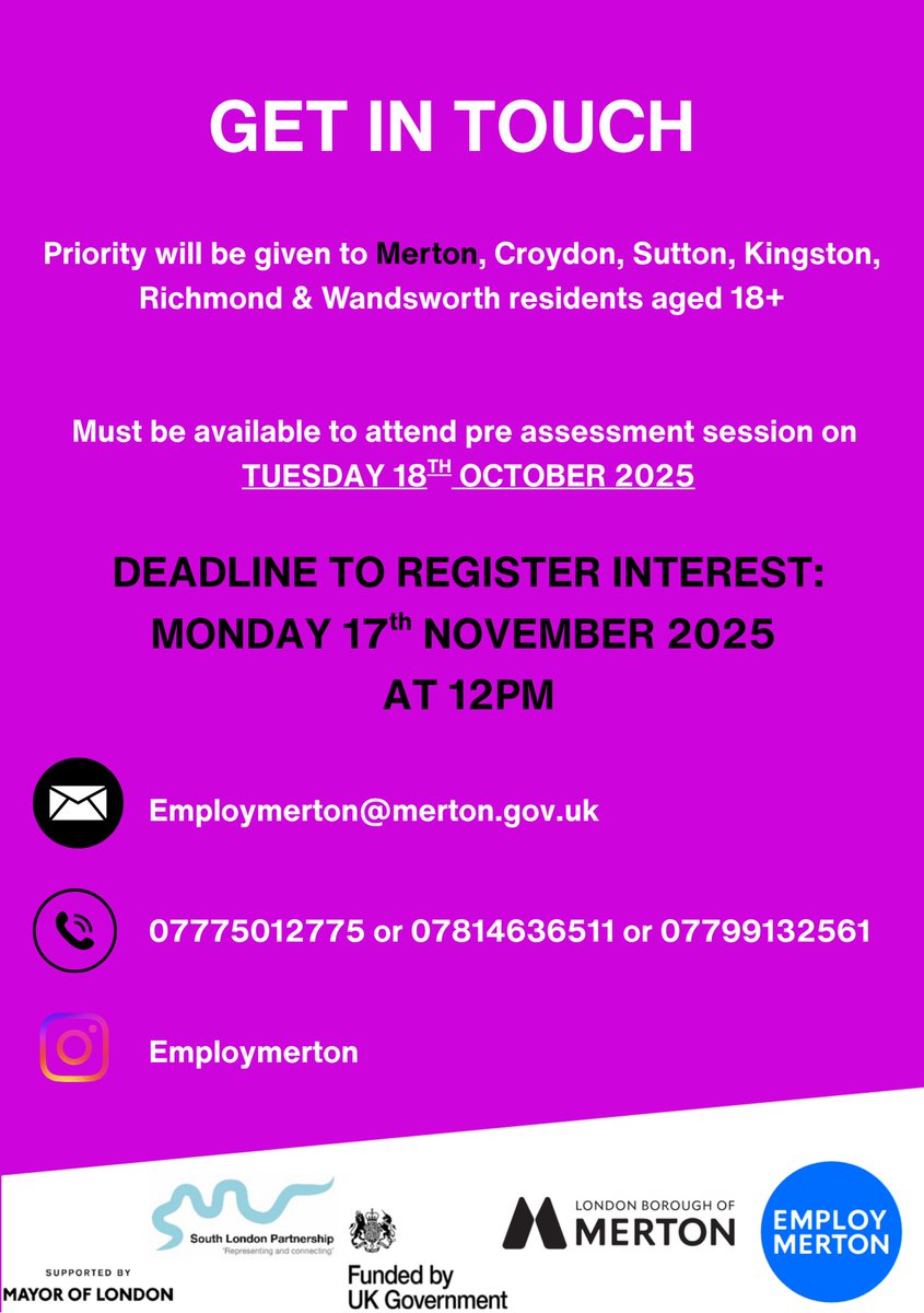 EmployMerton's tweet image. We are looking for residents who are great communicators, able to work well within a team and would like to support our team through paid work experience as event stewards! 😃

Please do get in touch today to register your interest.

#stewards #paidworkexperience #workexperience