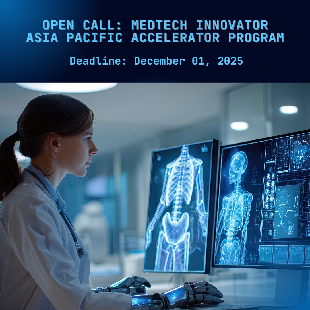 fundsforngos's tweet image. 🩺 Applications OPEN!
The MedTech Innovator Asia-Pacific 2026 Accelerator supports emerging #medtech, diagnostics &amp;amp; digital health startups.

💰 Up to $300K in prizes
🌏 Access mentors, investors &amp;amp; global partners
⚙️ Scale your innovation across Asia-Pacific

🔗…