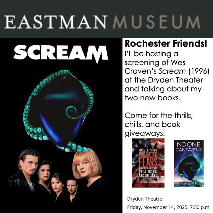#RochesterNY Join me on Friday November 14 for a special screening of SCREAM (1996)!

eastman.org/event/film-scr…