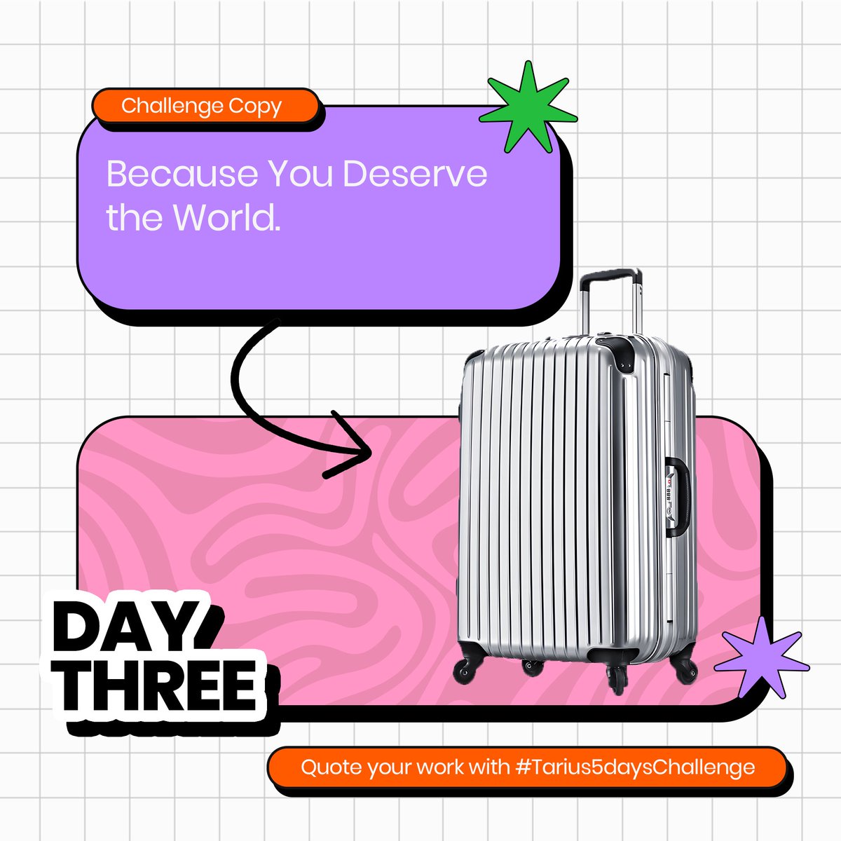 TariusNG's tweet image. How are we enjoying the challenge so far ? Easy right ? Well let’s keep it going shall we ? 😉 

Day 3: Create an ad poster design for a premium travel agency called VISTAVOYAGE (create a placeholder logo for this).

The main image should be a travel box (suitcase) that…