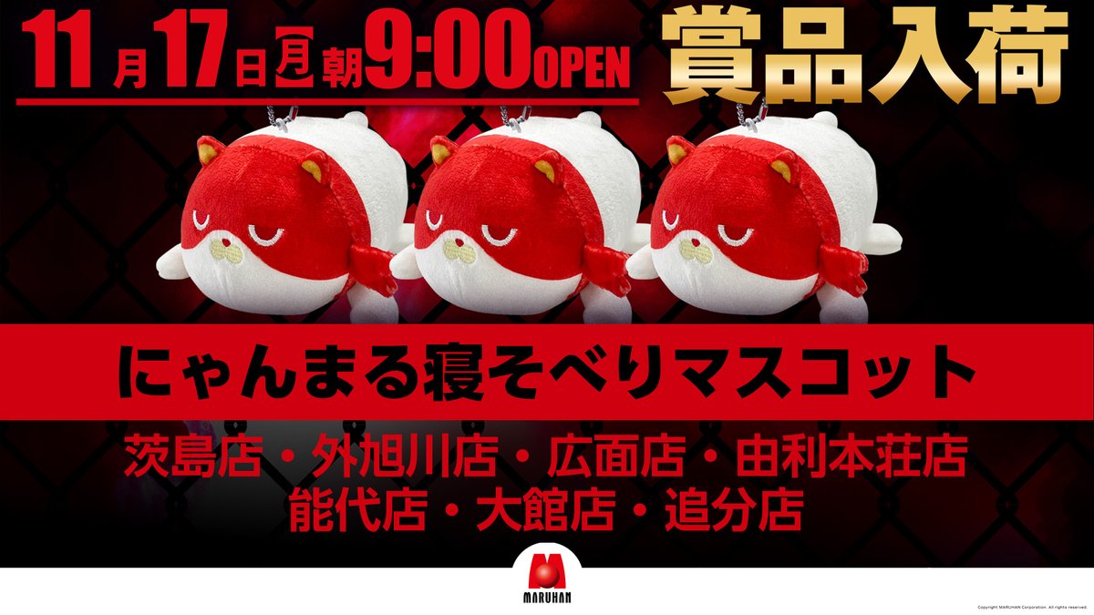 こんばんは😄 明日「にゃんまる寝そべりマスコット」 入荷致します
