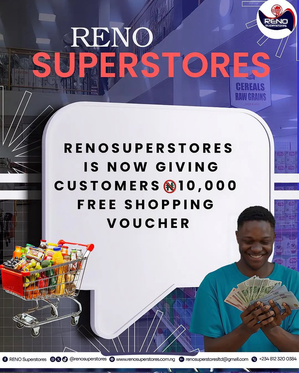 Renosuperstores's tweet photo. 💙 Did you know?
RENO SUPERSTORES is giving ₦10,000 FREE shopping vouchers to 4 lucky customers every month!
Just follow us, mention 2 friends in the comments, and engage on our posts to win! 🎉
With every feature each handle carries 

( Lieutenant The Military The NFF ) https://t.co/zM22SHRjYk