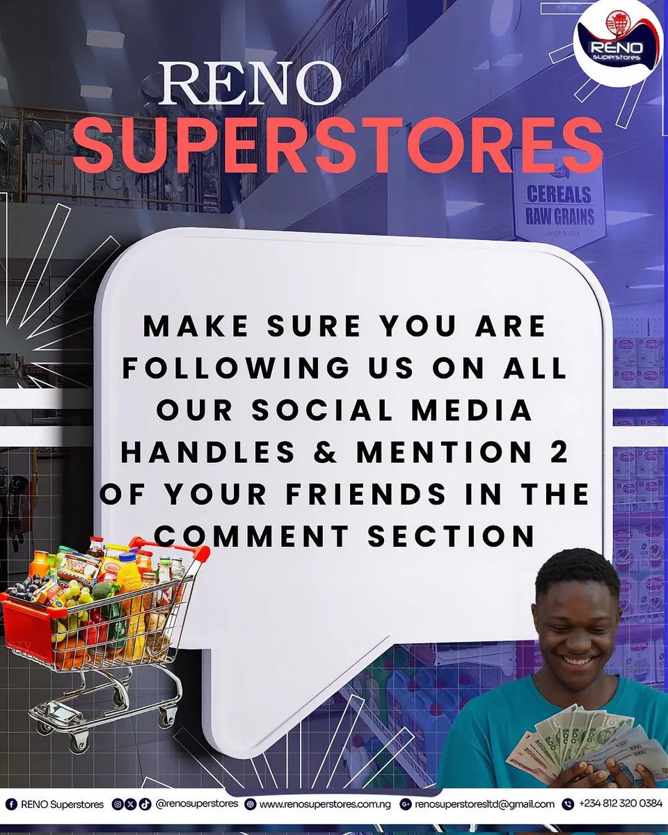 Renosuperstores's tweet photo. 💙 Did you know?
RENO SUPERSTORES is giving ₦10,000 FREE shopping vouchers to 4 lucky customers every month!
Just follow us, mention 2 friends in the comments, and engage on our posts to win! 🎉
With every feature each handle carries 

( Lieutenant The Military The NFF ) https://t.co/zM22SHRjYk
