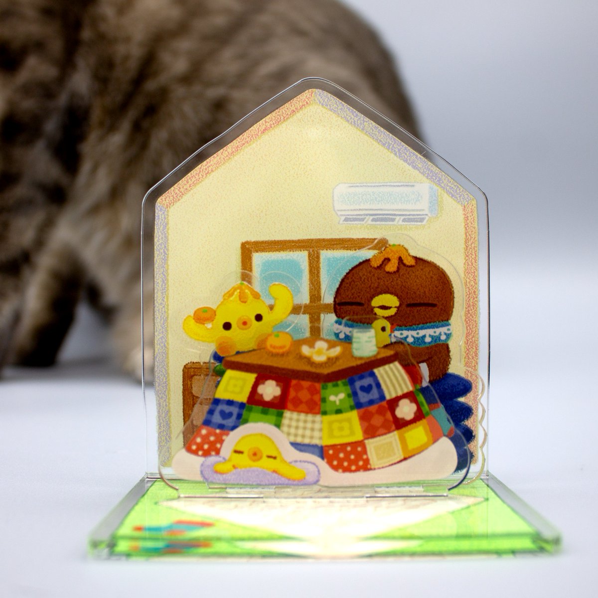 MATOBADESIGN's tweet photo. HEH HEH YES!! I was able to get an original acrylic stand by Shibuzoh! (@f_nezumi )

It came in an acrylic mother-tray featuring lovely designs reminiscent of Animal Crossing stitchwork patterns. It has several layers to create a super-dense room!

(Callie loves it too!) https://t.co/7k1Zo6OF3P