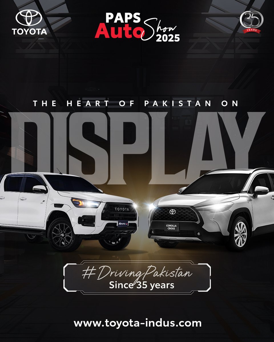 ToyotaBahawalp1's tweet image. The heart of Pakistan is on display.For 35 years, Toyota has been #DrivingPakistan inspiring journeys, building trust, and shaping progress with the #UnstoppableMomentum.