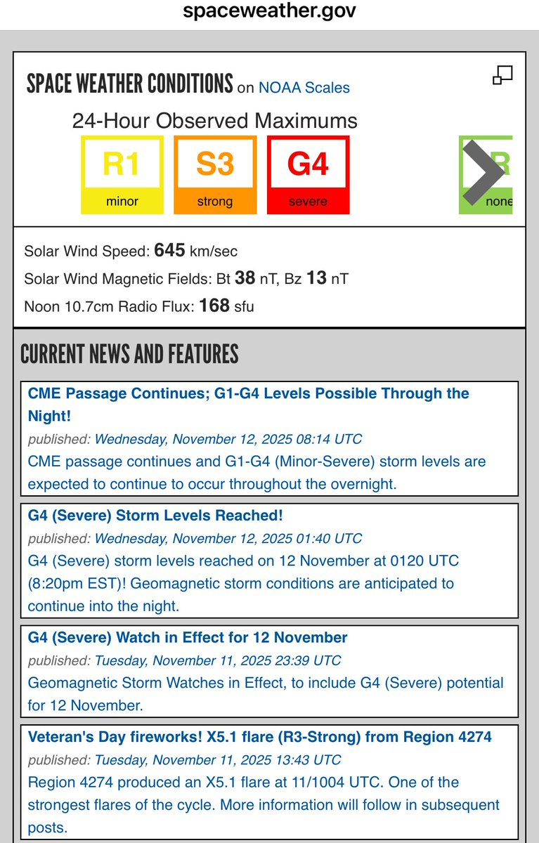 The most powerful solar flare of 2025 has launched a ball of energy toward Earth that could trigger widespread auroras across the northern half of the United States. 

spaceweather.gov/homepage