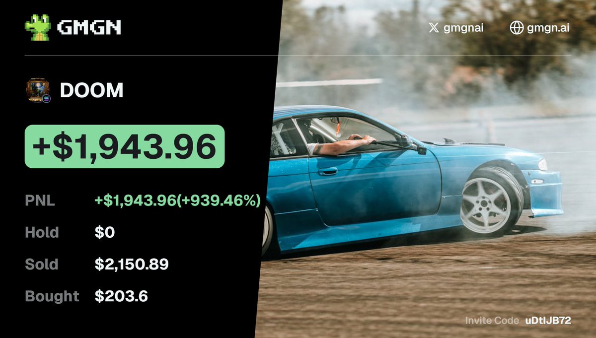 A trader converted $203.6 of $DOOM into a trending coin at 1 PM.

By 1:50 PM, it reached $2150.89, giving a +939.46% profit in under an hour.

This shows ordinary people can capture quick gains with the right system.

You can also earn the same by simpler methods using crypto,