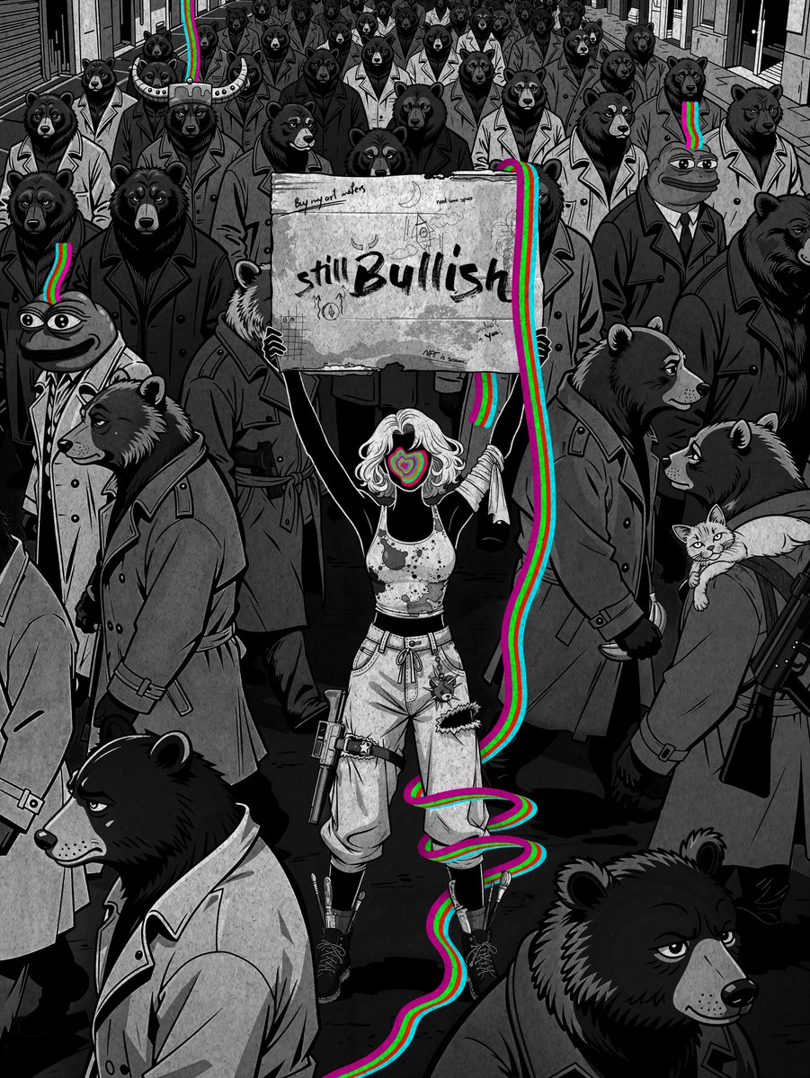 gm with a New Drop on <a href="/manifoldxyz/">manifold.xyz</a> 
🚨🚨

Who is still bullish? 🐂
We all know what this piece is trying to tell us, or rather, scream at us!
The only way forward is to keep going, even when we’re surrounded by a pack of wild bears 🐻🤘

- this one took me about 7 days to make it