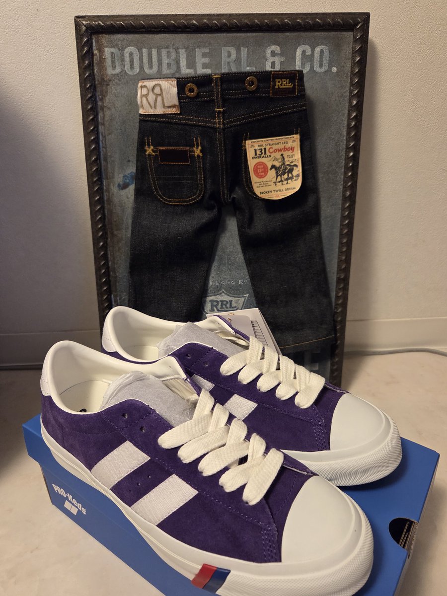 ka_zu0909's tweet photo. PROKedsのロイヤルプラス スエード ロー パープル届いた
アメカジ好きには絶妙なパープルで最高の一足
かわいたちチャンネル神です！

#かわいたちチャンネル 
#河合郁人 
#PROKeds https://t.co/QDEZEu9B2r