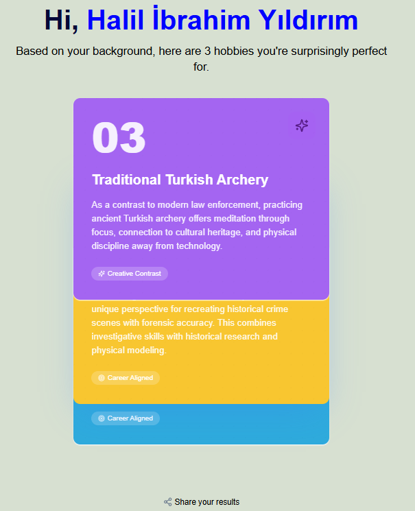 My LinkedIn data tells me that I need to get a life outside of work by taking up traditional Turkish Archery.
Harness your data to find your hidden passion: app.vana.com #datarevolution <a href="/vana/">vana</a>