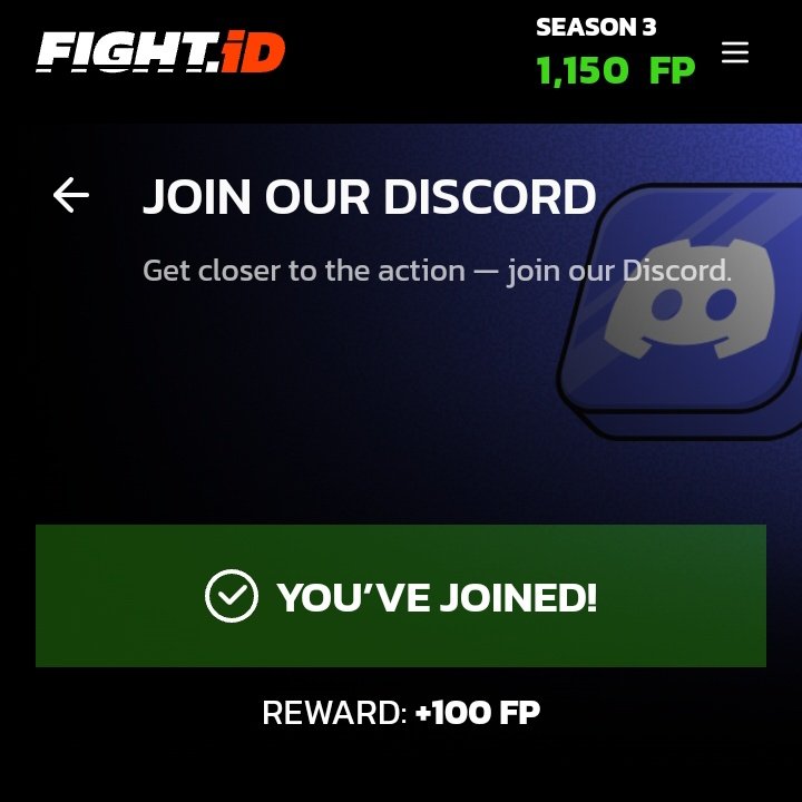 web3addikt's tweet image. Apart from participating @JoinFightID on @xeetdotai

Create a profile on Fight.ID and claim FP by completing available tasks.

Join the @JoinFightID Discord server for
♦️ Exclusive giveaways 
♦️ Early access to new features
♦️ Latest updates from the…